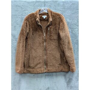 Calvin Klein Teddy Jacket Womens‎ XL Cozy Fleece Faux Fur Casual Chic Minimalist